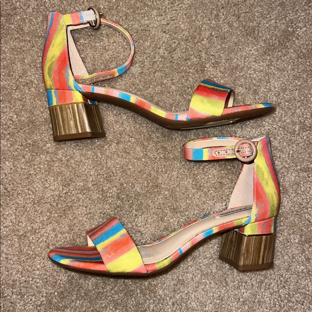 Alex Marie Colorful Striped Heels 8.5